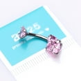 thumbnail image 2 of Double Heart Sparkle Prong Internally Threaded Belly Button Ring, 2 of 3