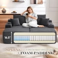 thumbnail image 6 of Muumblus Indoor Double Chaise Lounge Sofa with Cup Holders, 69"W Oversized Deep Seat Cloud Sectional Sofa, Boneless Sleeper Couch Bed, Gray Corduroy, 6 of 11