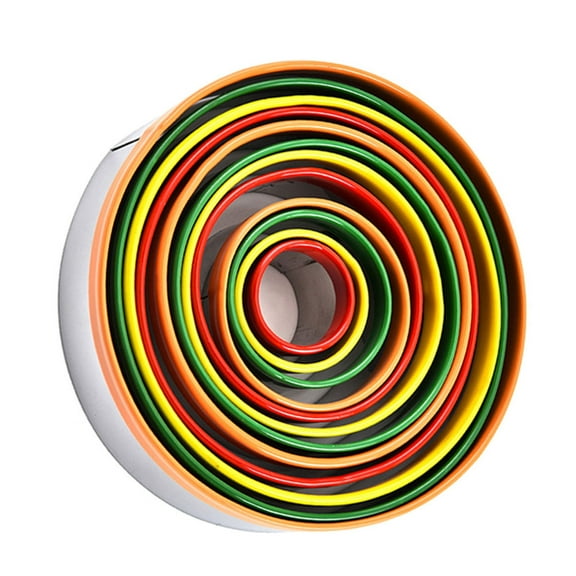 Raindrops Stainless Steel Round Cookie Cutters Set 12 Piece for Cutting Use Assorted Color