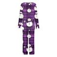 thumbnail image 5 of asdoklhq Christmas Pajamas for Women Ladies' Christmas Printed V-neck Casual Long Top Pants Pajama Set Purple XL, 5 of 6