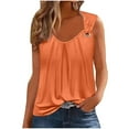 thumbnail image 3 of Ahuyic Womens Sleeveless Top,Tank Tops for Women,Womens Solid Color Fold Camisole Sleeveless T-shirt Loose Tank Top, 3 of 4