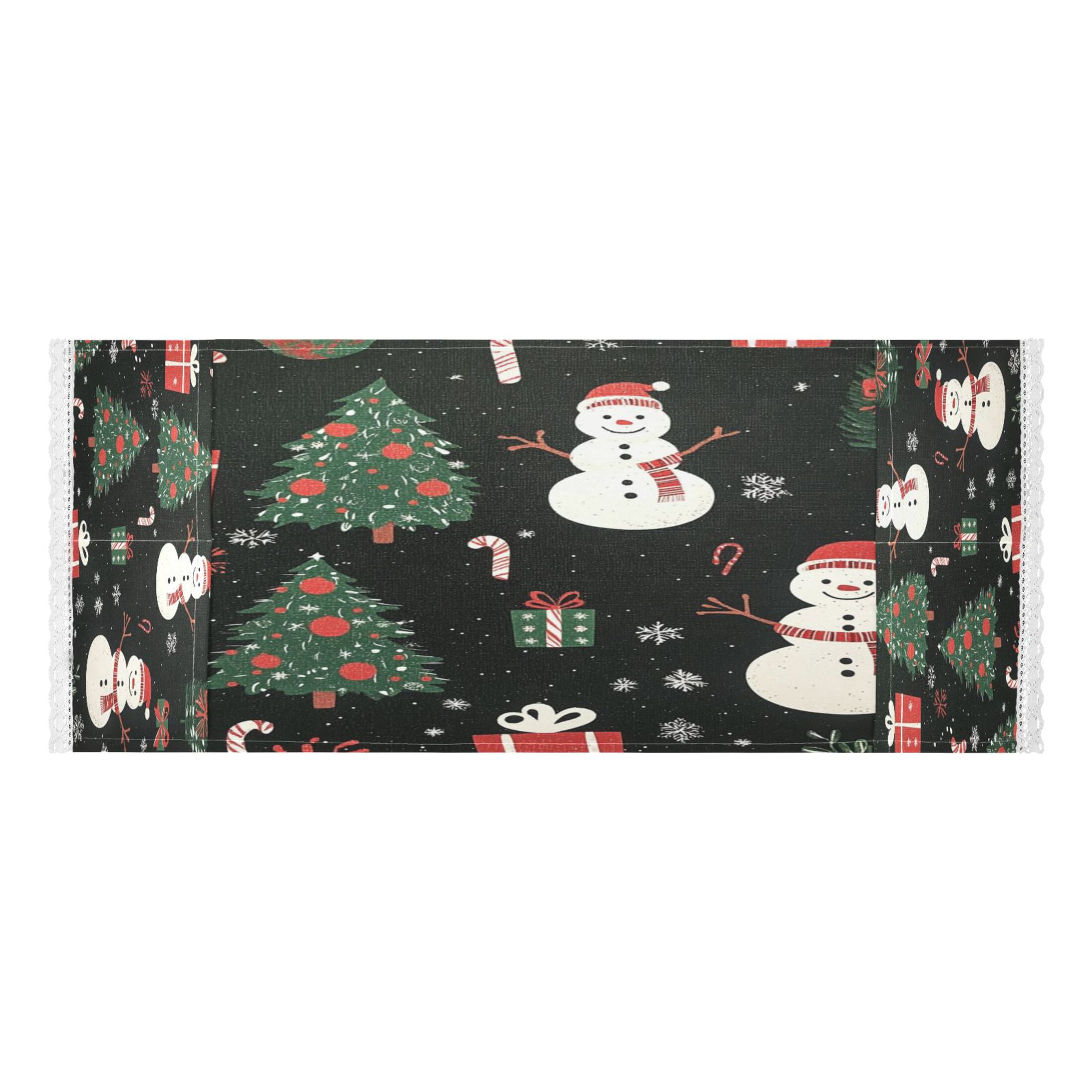 Snowmen and Christmas TreeWasher and Dryer Covers Dust-Proof and Oil Resistant Fridge Cover with 4 Storage Pockets Washing Machine Top Cover for Laundry Kitchen Home 51.2 x 22 In