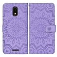 thumbnail image 5 of Asuwish Compatible with Hot Pepper Serrano 3 Wallet Phone Case and Tempered Glass Screen Protector Flip Credit Card Holder Stand Mandala Flower Cell Cover for HPP-L55B HPPL55B Women Men Purple, 5 of 8