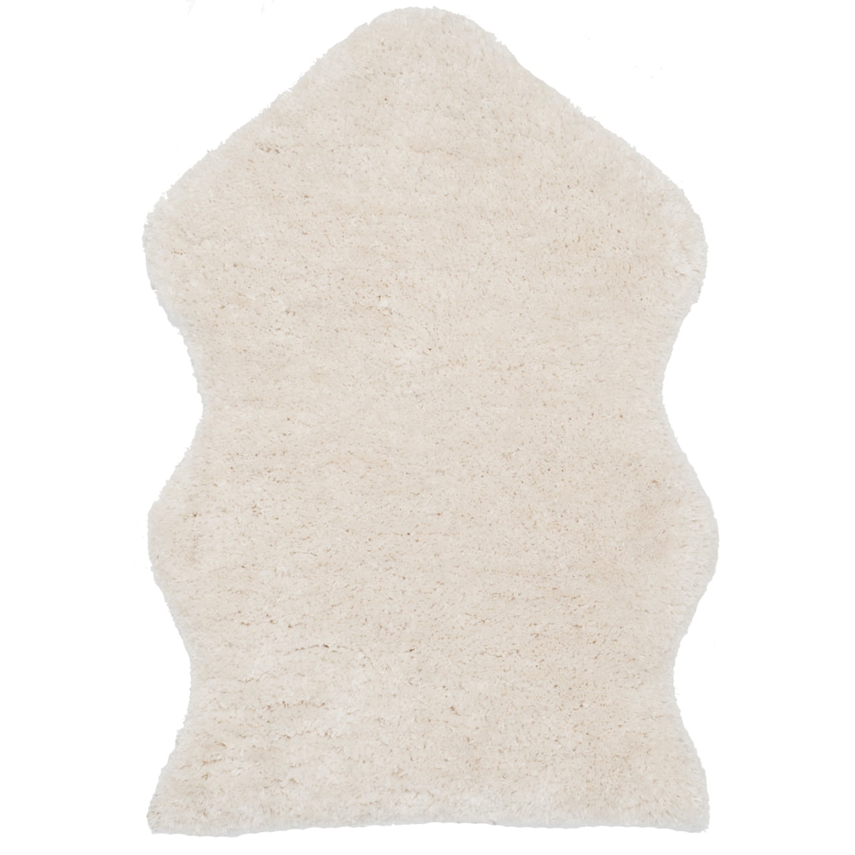 SAFAVIEH Addie Solid Plush Polyester Sheep Shag Area Rug, Ivory, 3' x 5'