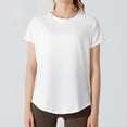 thumbnail image 4 of OSOLU Breathable O-Neck Casual T-Shirt Tshirts Tee For Women Summer Sports Wear Lightweight Comfortable Solid Color Hollow Out Design Classic Women Tops Dressy Casual, 4 of 7