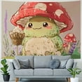 thumbnail image 4 of Shiartex  Kawaii Frog Mushroom Tapestry pink cute room decor Aesthetic Wall Hanging Tapestry room decor for teen girl's Bedroom Funny Living Room Home Decor 40x60inch, 4 of 6