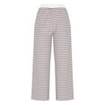 thumbnail image 4 of YueHuiYing Women's 2 Piece Sets Striped Long Sleeve Collared Tops Shirt Wide Leg Pants Matching Set, 4 of 9