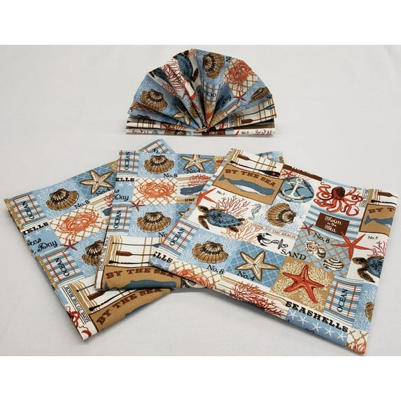 Beach House Cloth Napkins by Penny's Needful Things (Set of 4)
