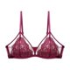 thumbnail image 1 of Conjunto de sujetador sin aro de encaje sexy para novia de boda roja con copa triangular francesa, 1 of 5