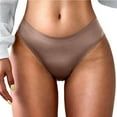 thumbnail image 5 of HVOBTTY Breathable Panties for Women, Womens Underwear Plus Size, Women's Drying Ice Silk Thong Seamless Low Waist Underwear Plus Size Pants Coffee, XL, 5 of 5
