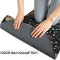 thumbnail image 3 of Black Highland Cow Flower Pattern Hot Yoga Mat Towel Non Slip for Hot Yoga - Quick-Drying Yoga Mat Cover with 4 Corner Pockets with Travel Bag - Hot Yoga Towel Non Slip 70"x26", 3 of 6