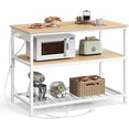 thumbnail image 1 of Kitchen Island with 3 Shelves, 47.2 Inches Width Kitchen Shelf with Power Strip, Large Worktop, Stable Steel Structure, Industrial, Easy to Assemble, 1 of 7