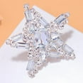 thumbnail image 4 of Cubic Zirconia Star Ring for Women Minimalist Crystal Rhinestone Big Stars Open Engagement Ring Adjustable Statement Wedding Banquet Rings Bands Jewelry, 4 of 12