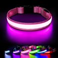thumbnail image 1 of Collar de luz para perro recargable por USB Collar de perro con luz de seguridad impermeable de 7 colores con ajustable para perros pequeños / medianos / grandes - Rosa - M Kuyhfg Bienvenido a Kuyhfg, 1 of 5