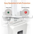 thumbnail image 6 of Bonsaii Low Noise Operation Paper Shredder, 6-Sheet Cross-Cut, Credit Card Shredder, Home Office, Handle for Document, Mail, Staple, 3.4 Gal Wastebasket, Easy-Carry Handle, White, 6 of 8