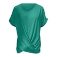 thumbnail image 4 of LIUJUNSHOP Women's Comfy Casual Summer Tops Short Sleeve V Neck Blouses T Shirts Twist Knot Basic Tees, 4 of 5