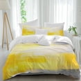 thumbnail image 2 of Yellow Gray Bedding 3 Piece Duvet Cover Set Twin Size, White Modern Oil Painted Abstract Soft Microfiber Comforter Cover with Zipper Closure & Pillowcases, Wrinkle & FadeResistant Quilt Cover, 2 of 9