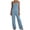Light Blue, variant on SOOMLON Lace Pajama Sets for Women Spaghetti Strap Cami Tops Comfy Long Pants Polka Dots Two Piece Loungewear Set