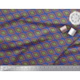 thumbnail image 2 of Soimoi Blue Cotton Voile Fabric Geometric Ikat Print Fabric by the Yard 42 Inch Wide, 2 of 3