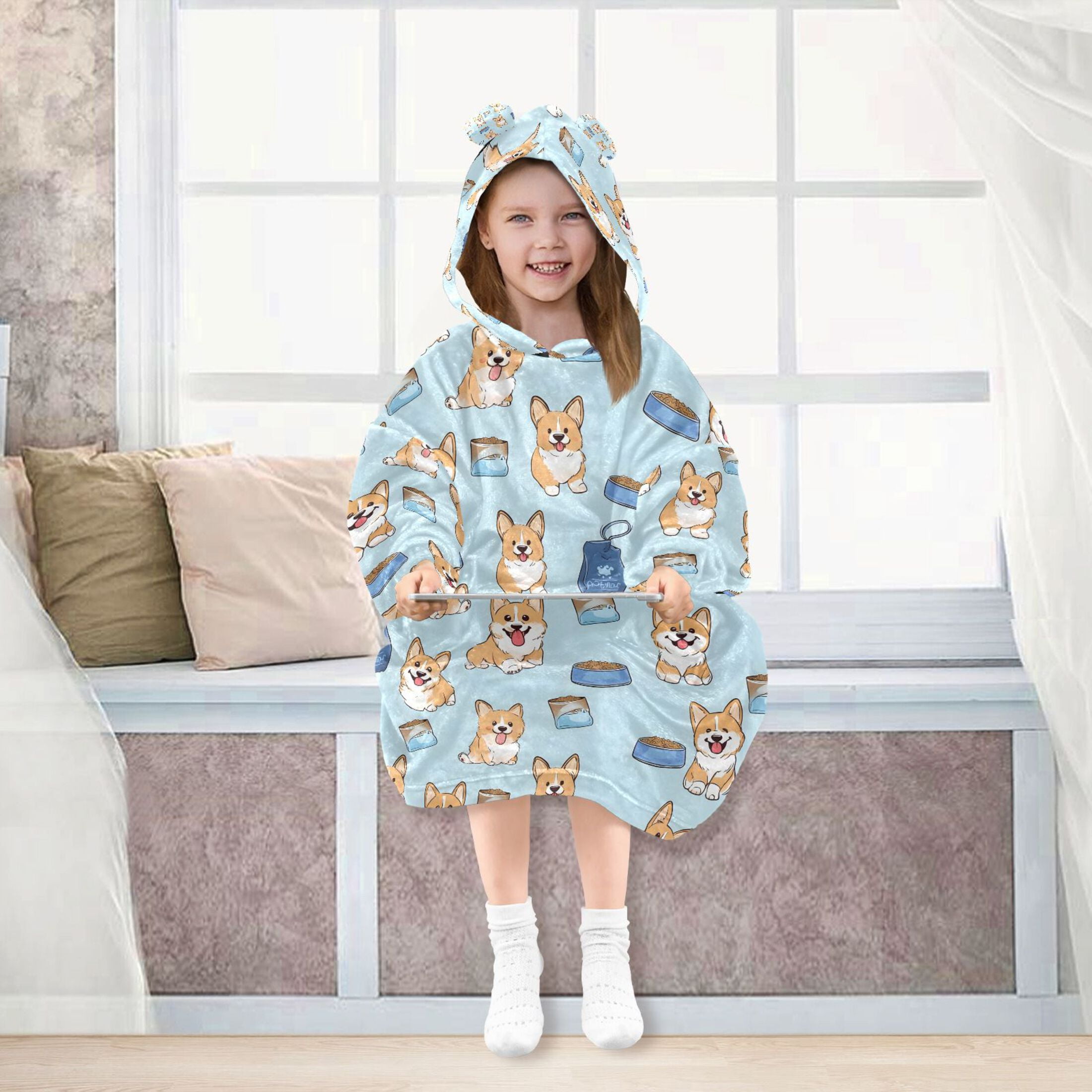joogoo Wearable Blanket Hoodie for Cute Puppy Dogs Oversized Sherpa Hooded 3-14 YR M