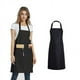 thumbnail image 3 of Paquete de 10 delantales lisos con dos bolsillos - Delantal comercial unisex negro (al por mayor), 3 of 4