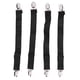 thumbnail image 1 of 4 Uds sujetadores de sábanas ajustables tirantes banda elástica para sábanas correas Clips soporte negro, 1 of 14