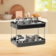 thumbnail image 4 of Organizador de estantes de mesa de 2 niveles, organizador multifunción para despensa, especias de cocina, estante de baño, organizador de estantes de mesa (negro), 4 of 6
