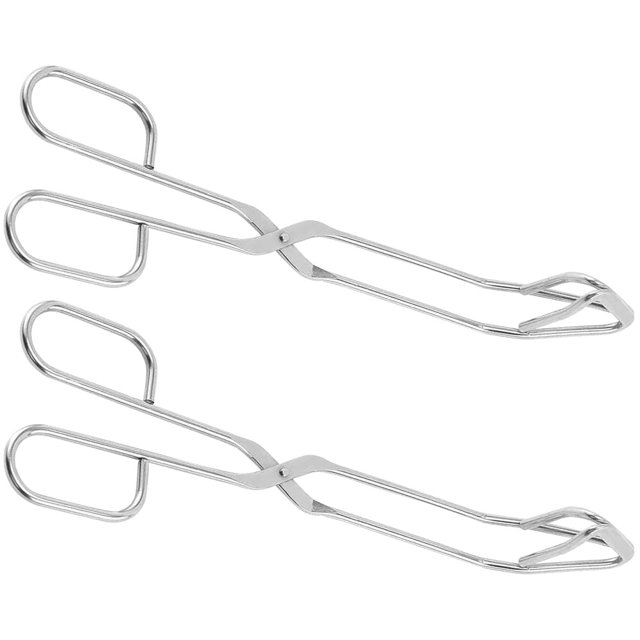2 pinzas de acero inoxidable para pan, accesorios de camping, pinzas de cocina, pinzas para servir alimentos, pinzas para carne