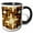 Black/White, variant on 3drose, Image of Geometric Metallic Painted Gold and Bronze Rectangles, 15oz Mug