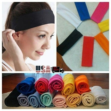 - Sports Hair Band Elastic Wide Gym Yoga Exercise Headband Bandage 1pc