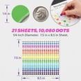 thumbnail image 2 of 10080 Pcs Dot Stickers 1/4 Inch, 21 Sheets Color Coding Circle Labels in 20 Colors, 2 of 7