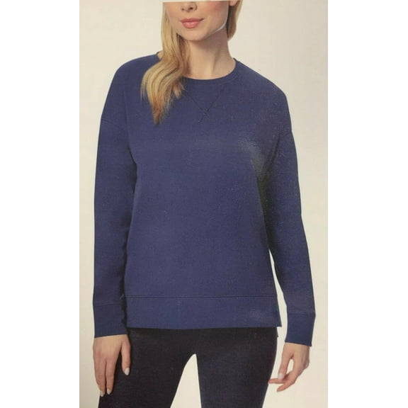 32 Degrees Women's Fleece Crewneck Pullover Sweatshirt, Indigo Small - NEW