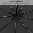 thumbnail image 4 of Travel Umbrella, Automatic Open Close Anti  Folding Umbrella With Wooden Curved Handle, Compact Portable Outdoor Hook Handle Windproof Umbrella With 10 Ribs For Wind And Rain, 4 of 8