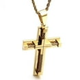 thumbnail image 5 of QQTDFG Stainless Steel 18K Gold Tone Cross Pendant Necklace Gift Women's Men's Jewelry-default, 5 of 5