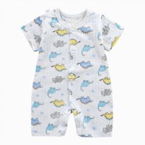 KPOPLK Unisex Baby Romper Ribbed Onesie Long/Short Sleeve Jumpsuit(Blue,12-18 Months)