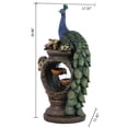 thumbnail image 5 of LuxenHome Resin Peacock and Urn Statue Outdoor Fountain with LED Lights, 5 of 9