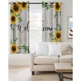 thumbnail image 2 of Yellow Sunflowers Blackout Curtains for Bedroom Living Room Darkening Curtains 90 Inch Botanical Floral Leaves Wooden Grain Black Out Window Curtain Privacy Window Treatment Grommet Drapes 52"x90"x2, 2 of 9
