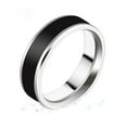 thumbnail image 1 of s Banda Negro Para Moda Regalo Compromiso Boda Fiesta Tamaño 7 Zulema Anillo de acero inoxidable, 1 of 8