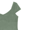 thumbnail image 7 of Holzkary T Shirts for Women Loose Fit 2025 Trendy Women's V Neck Short Sleeve T Shirts Double Lined Tee Seamed Cup Going Out Tops Green Xs, 7 of 7
