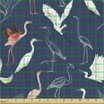 thumbnail image 2 of Ambesonne Navy Blue Fabric by the Yard Upholstery, Flamingo Heron Pattern, 2 Yards, Indigo Multicolor, 2 of 5