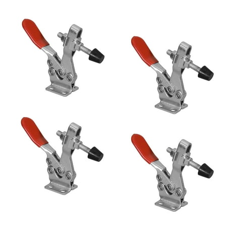 UPC: 0843441100881 | POWERTEC 500 lb Holding Capacity Quick Release Horizontal Toggle Clamp w Rubber Pressure Tip – 225D Hold Down Hand Tool   4PK (20326)