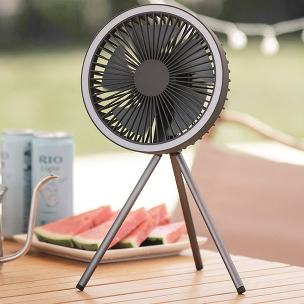CNKOO Tripod Fan Portable Camping Fan Rechargeable Multifunctional Mini Fan Outdoor Camping Ceiling Fan Led Light Tripod Stand