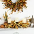 thumbnail image 3 of Northlight Autumn Harvest Triple Candle Holder with Artificial Fall Foliage - 22", 3 of 7