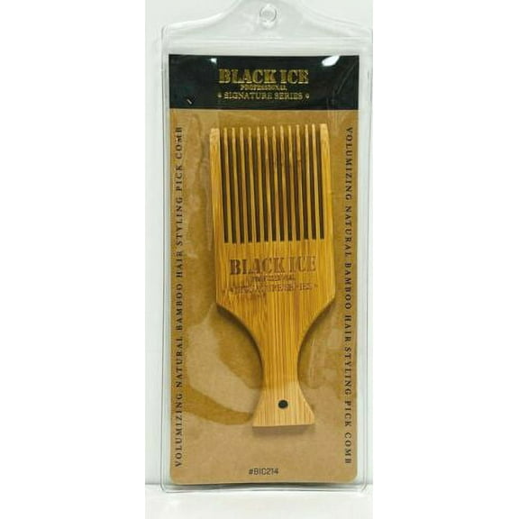 Black Ice Professional Signature Series Natural Bamboo Hair Styling Pick Comb