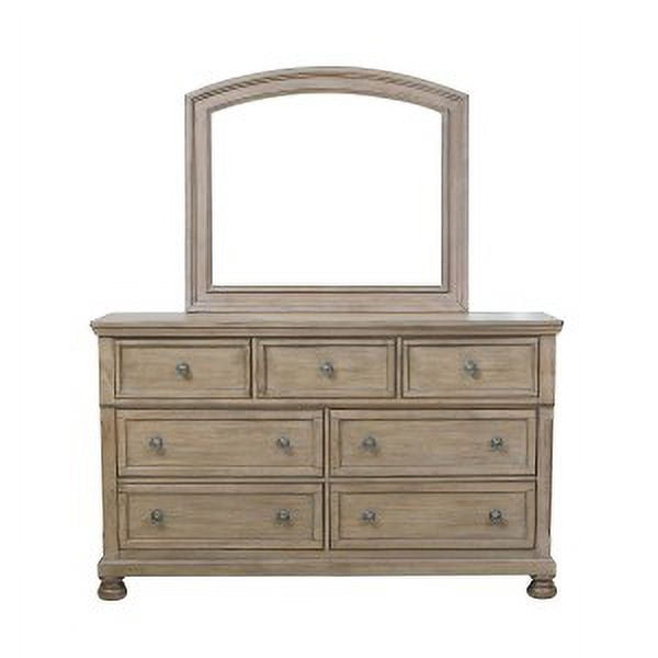 Bethel Collection: Transitional Mirror with Wire-Brushed Gray Finish