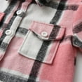 thumbnail image 6 of SonxaHe Toddler Boys' Jackets Plaid Turndown Collar Long Sleeve Shirt Children Sports Cozy Loose Autumn Jackets Pink,Sized 3-4, 6 of 8