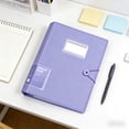 thumbnail image 4 of Expanding A4 Document Folder, 30 Pockets 60 Sides, Plastic Snap Closure, Purple Transparent Display Holders, Topliu, 4 of 6