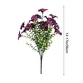 thumbnail image 3 of Cififendec Simulation Flowers Plastic Flowers Fake Silk Colorful Flower Bouquet Outdoor Autumn Decoration Realistic UV Outside Faux Plants for Garden Porch Home(Purple), 3 of 5