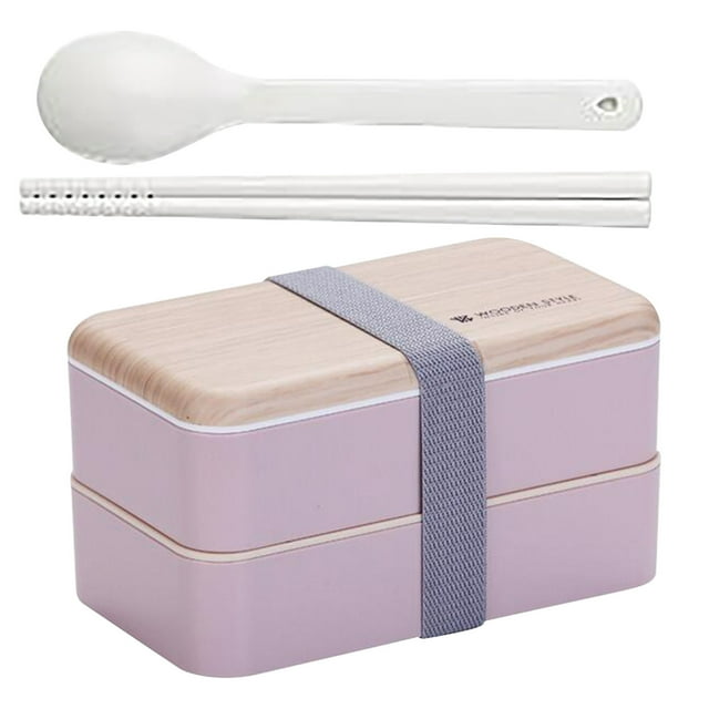 Dvkptbk Lunch Box Microwave Lunch Box Japanese Wood Bento Box 2 Layer Container Storage New Camping Essentials