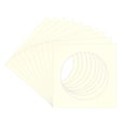 thumbnail image 3 of Cream Linen Picture Frame Mat for 8x8 Frames - Circle Opening for 4x4 Photos - 10 Mats, 3 of 7